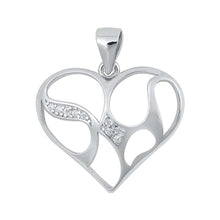 Load image into Gallery viewer, Sterling Silver Heart CZ Pendant