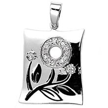 Load image into Gallery viewer, Sterling Silver Clear CZ  Fancy Designed PendantAnd Height 25mm