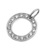 Sterling Silver Clear CZ  Round PendantAnd Height 27mm