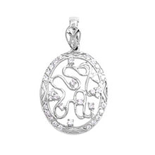 Load image into Gallery viewer, Sterling Silver Clear CZ in Oval Shape PendantAndHeight 38mm