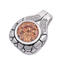 Load image into Gallery viewer, Sterling Silver Champagne Clear CZ in Round ShapeAndHeight 37mm