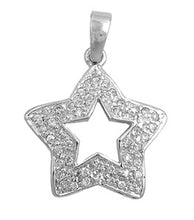 Load image into Gallery viewer, Sterling Silver Star Shaped CZ PendantAnd Pendant Height 20 mm