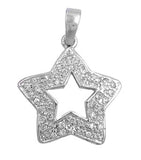 Sterling Silver Star Shaped CZ PendantAnd Pendant Height 20 mm