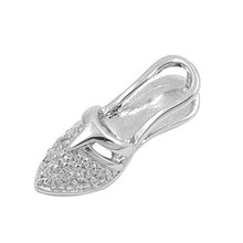 Load image into Gallery viewer, Sterling Silver Lady Shoe Shaped CZ PendantAnd Pendant Height 24 mm