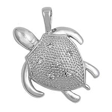 Load image into Gallery viewer, Sterling Silver Turtle Shaped CZ PendantAnd Pendant Height 30 mm