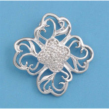 Load image into Gallery viewer, Sterling Silver Clover CZ Pendant