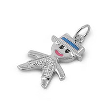 Load image into Gallery viewer, Sterling Silver Doll Shaped Assorted CZ PendantAnd Pendant Height 20 mm