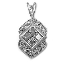 Load image into Gallery viewer, Sterling Silver Diamond Cut Shaped Assorted CZ PendantAnd Pendant Height 20 mm