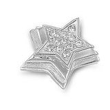 Sterling Silver Star Shaped Assorted CZ PendantAnd Pendant Height 18 mm