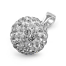 Load image into Gallery viewer, Sterling Silver Elegant Ferido Ball Pendant Paved with Clear Crystals
