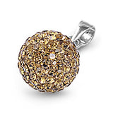 Sterling Silver Elegant Ferido Ball Pendant Paved with Light Colorado Topaz Crystals