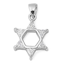 Load image into Gallery viewer, Sterling Silver Elegant Star of David Pendant  Paved with Simulated Diamonds
