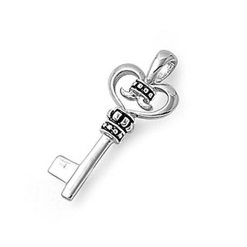 Sterling Silver Elegant Royal Key Pendant