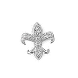 Sterling Silver Elegant Fleur De Lis Paved with Clear Simulated Diamonds