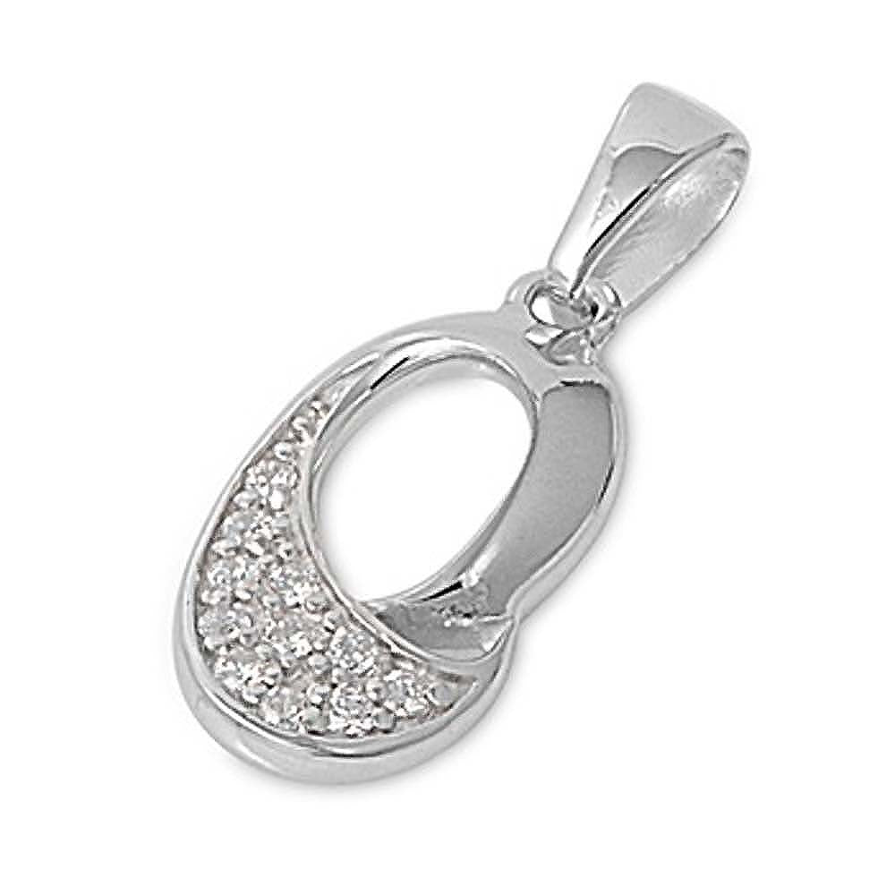 Sterling Silver Fancy Paved Design Pendant