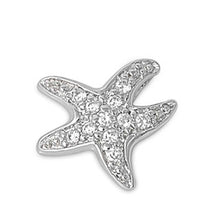 Load image into Gallery viewer, Sterling Silver Stylish Paved Starfish Pendant