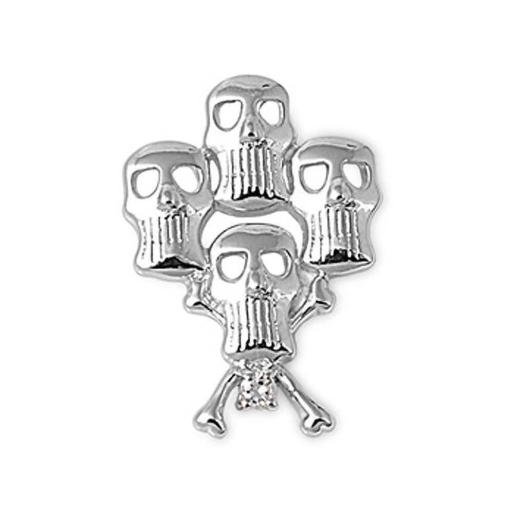 Sterling Silver Stylish Muti Grinning  Crossbone Skulls Pendant