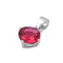 Load image into Gallery viewer, Sterling Silver Elegant Rose Pink Simulated Diamond Solitaire Pendant Set on High Quality Prong Setting And Aprx 2.5 Carat Weight