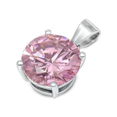 Sterling Silver Pink CZ Pendant