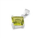 Sterling Silver Peridot CZ Pendant-8mm