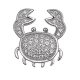 Sterling Silver Fancy Micro Pave Crab Pendant with Pendant Height of 17MM