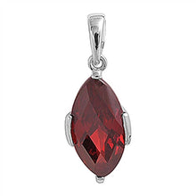 Load image into Gallery viewer, Sterling Silver Syntactic Garnet Oval Shaped Assorted CZ PendantAnd Pendant Height 22 mm