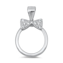 Load image into Gallery viewer, Sterling Silver Bowtie Clear CZ Pendant