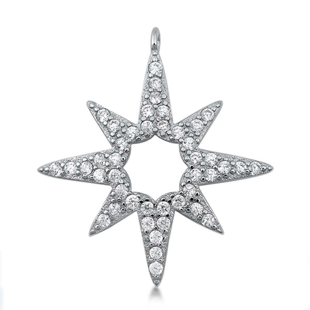 Sterling Silver Twinkle Star CZ Pendant