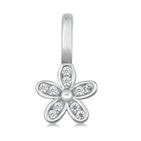 Sterling Silver Flower Clear CZ Pendant