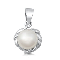 Load image into Gallery viewer, Sterling Silver Pearl Pendant