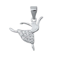 Load image into Gallery viewer, Sterling Silver Ballerina CZ Pendant