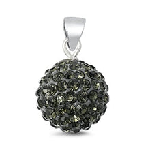 Load image into Gallery viewer, Sterling Silver With Smokey Gray Crystal Pendant