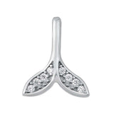 Sterling Silver Whale Tail CZ Pendant