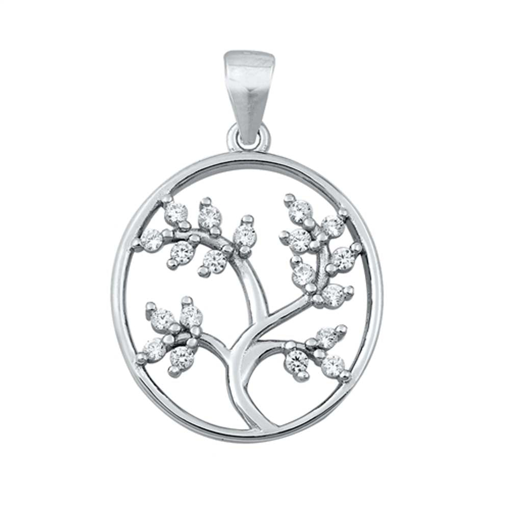 Sterling Silver Tree of Life CZ Pendant