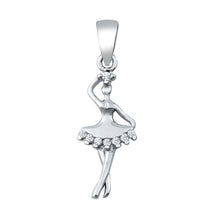 Load image into Gallery viewer, Sterling Silver Ballerina CZ Pendant