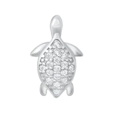 Load image into Gallery viewer, Sterling Silver Clear CZ Turtle Pendant - silverdepot