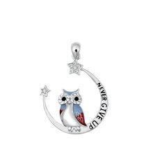Load image into Gallery viewer, Sterling Silver Never Give Up Clear CZ Pendant Pendant Height-21mm