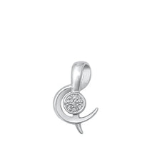 Load image into Gallery viewer, Sterling Silver Rhodium Plated Clear CZ Pendant-24.3mm