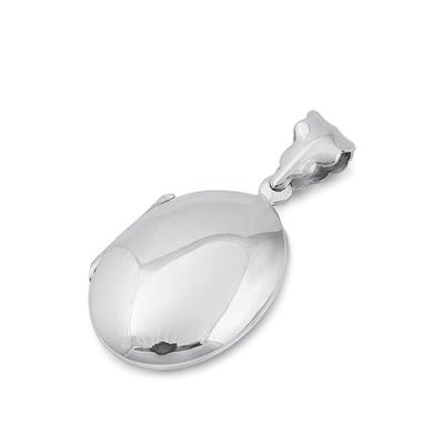 Sterling Silver Oval Locket Pendant-25mm