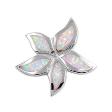 Load image into Gallery viewer, Sterling Silver Modish White Lab Opal Starfish Pendant with Pendant Height of 25MM