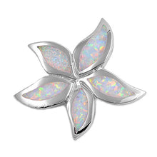 Load image into Gallery viewer, Sterling Silver Flower Shape White Lab Opal PendantAnd Pendant Height 29mm