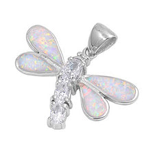 Load image into Gallery viewer, Sterling Silver Flower Shape White Lab Opal PendantAnd Pendant Height 38mm