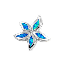 Load image into Gallery viewer, Sterling Silver Modish Blue Lab Opal Starfish Pendant with Pendant Height of 18MM