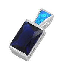 Load image into Gallery viewer, Sterling Silver Blue Sapphire with Blue Lab Opal Bail PendantAnd Pendant Height of 25MM