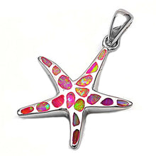 Load image into Gallery viewer, Sterling Silver Stylish Fancy Starfish with Pink Opal PendantAnd Pendant Height of 22MM