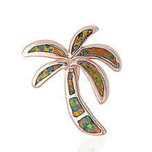 Load image into Gallery viewer, Sterling Silver Stylish Black Lab Opal Palm Tree without BailAnd Pendant Height of 22MM