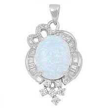 Load image into Gallery viewer, Sterling Silver Pendant With Round Shaped White Lab Opal