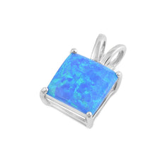 Load image into Gallery viewer, Sterling Silver Pendant With Square Shaped BLue Lab Opal