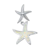 Sterling Silver White Lab Opal Starfish Pendant