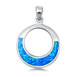 Sterling Silver Blue Lab Opal Aztec Pendant